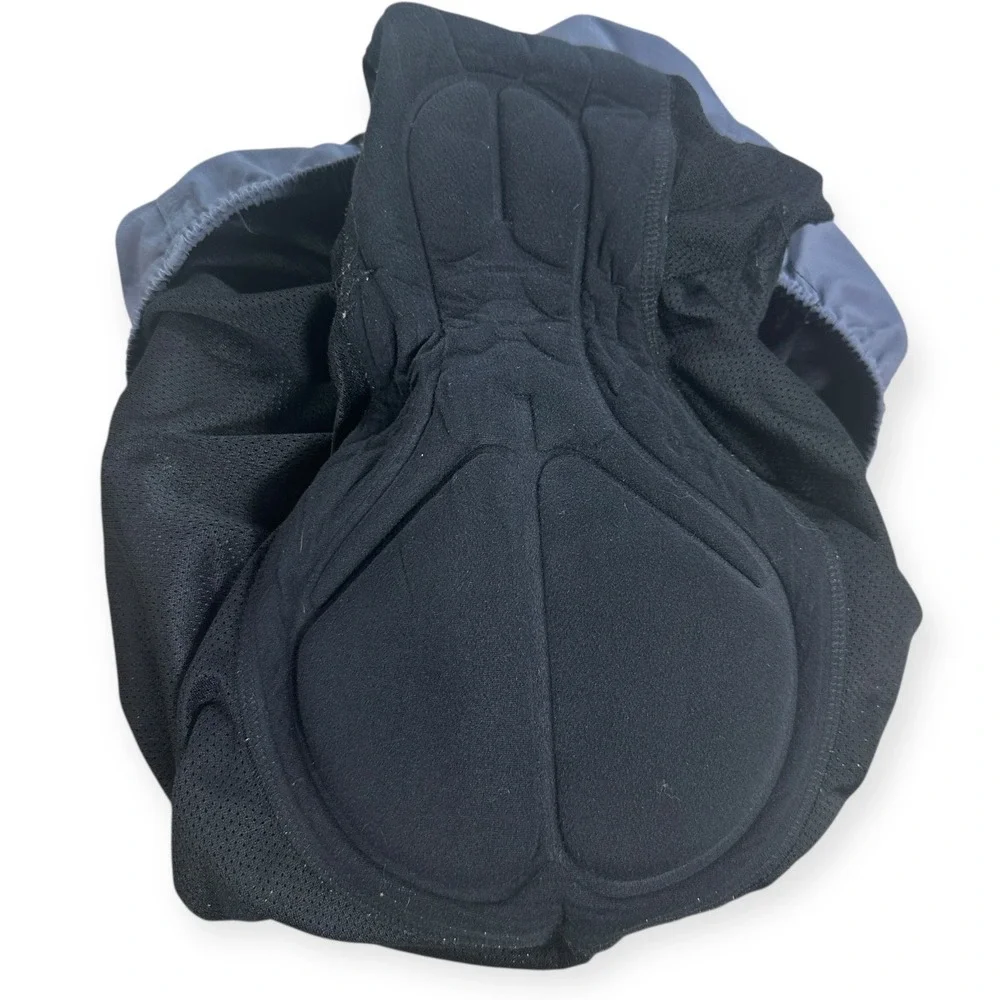 Santic‎ Cycling Shorts Mens XL Blue Gray Padded Chamois Zipper Pockets Biking